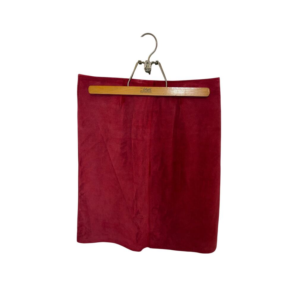 Boden Red Suede Leather Mini Skirt Size 12